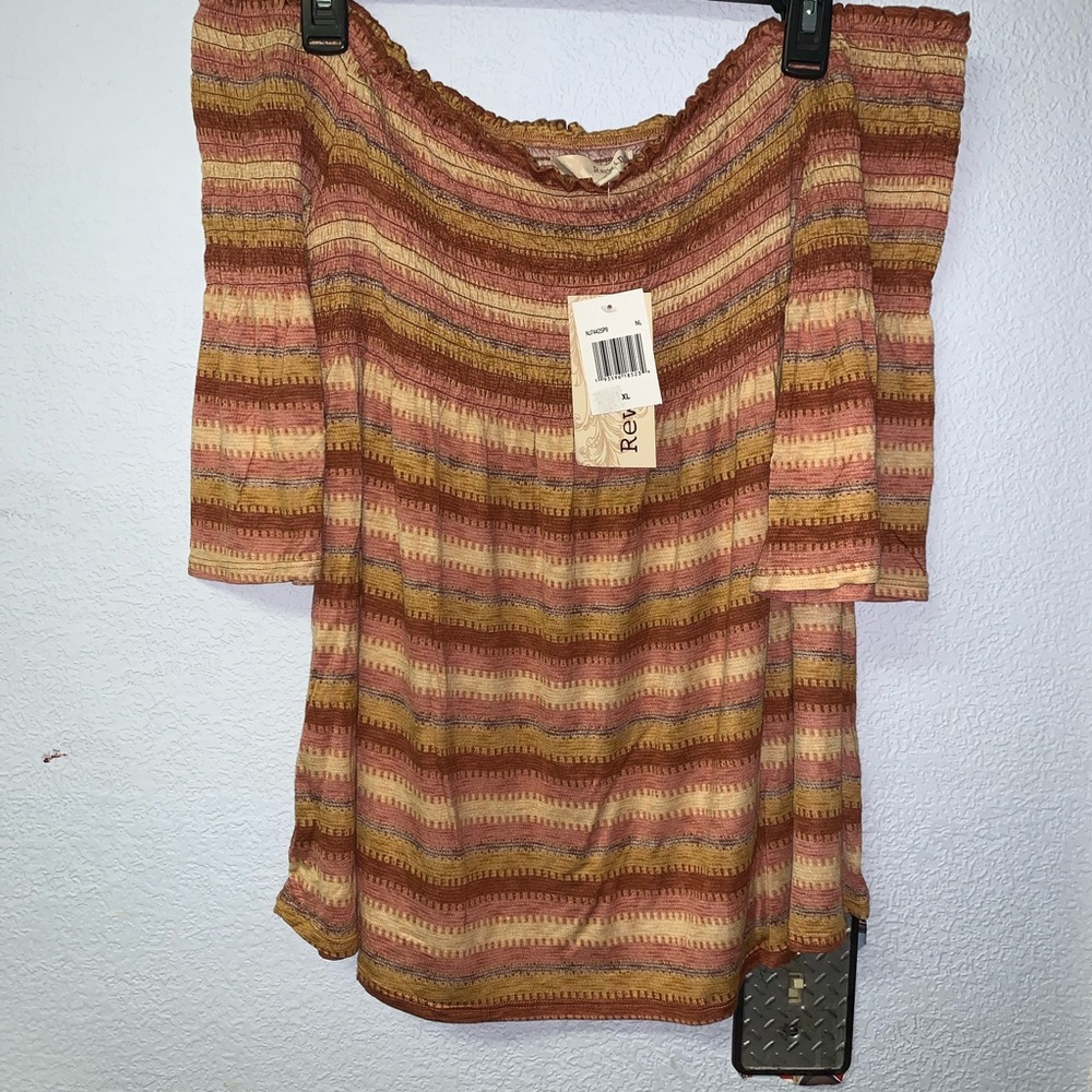 NWT Striped off the Shoulder Shirt